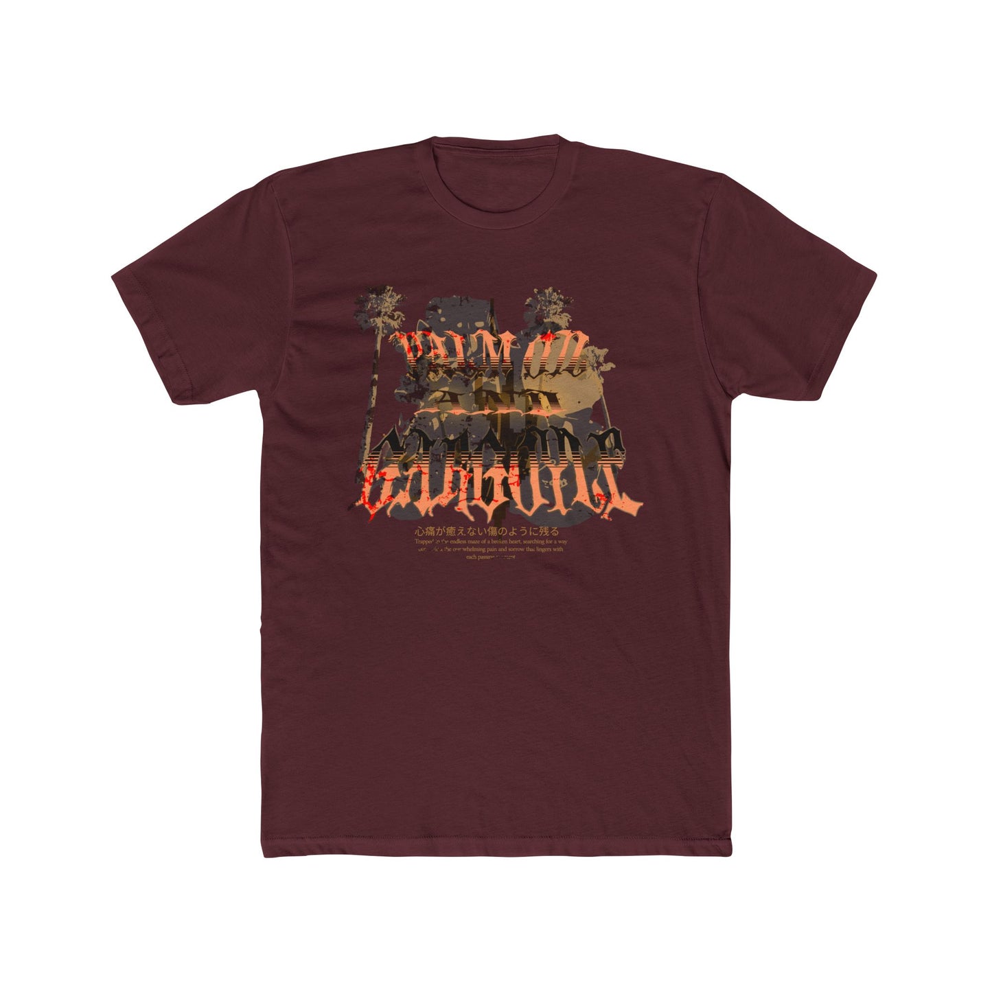 Palm Oil and Gargoyle Graphic Crew Tee - Casual, Unisex Fit, Perfect for Everyday Wear, Summer Outings, Concerts, and Festivals - GritPalm Collective