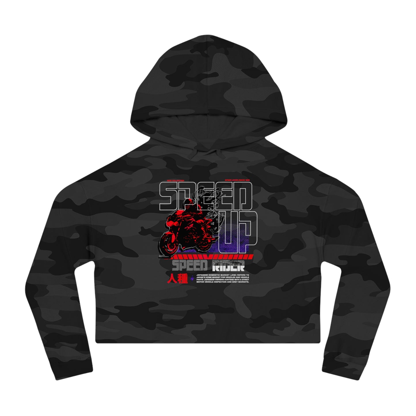 Speed Up Cropped Hoodie, Stylish Women’s Sweatshirt, Gift for Bikers, Casual Streetwear, Fall Fashion - GritPalm Collective