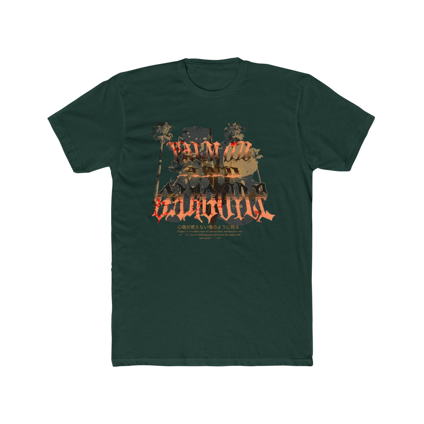 Palm Oil and Gargoyle Graphic Crew Tee - Casual, Unisex Fit, Perfect for Everyday Wear, Summer Outings, Concerts, and Festivals - GritPalm Collective