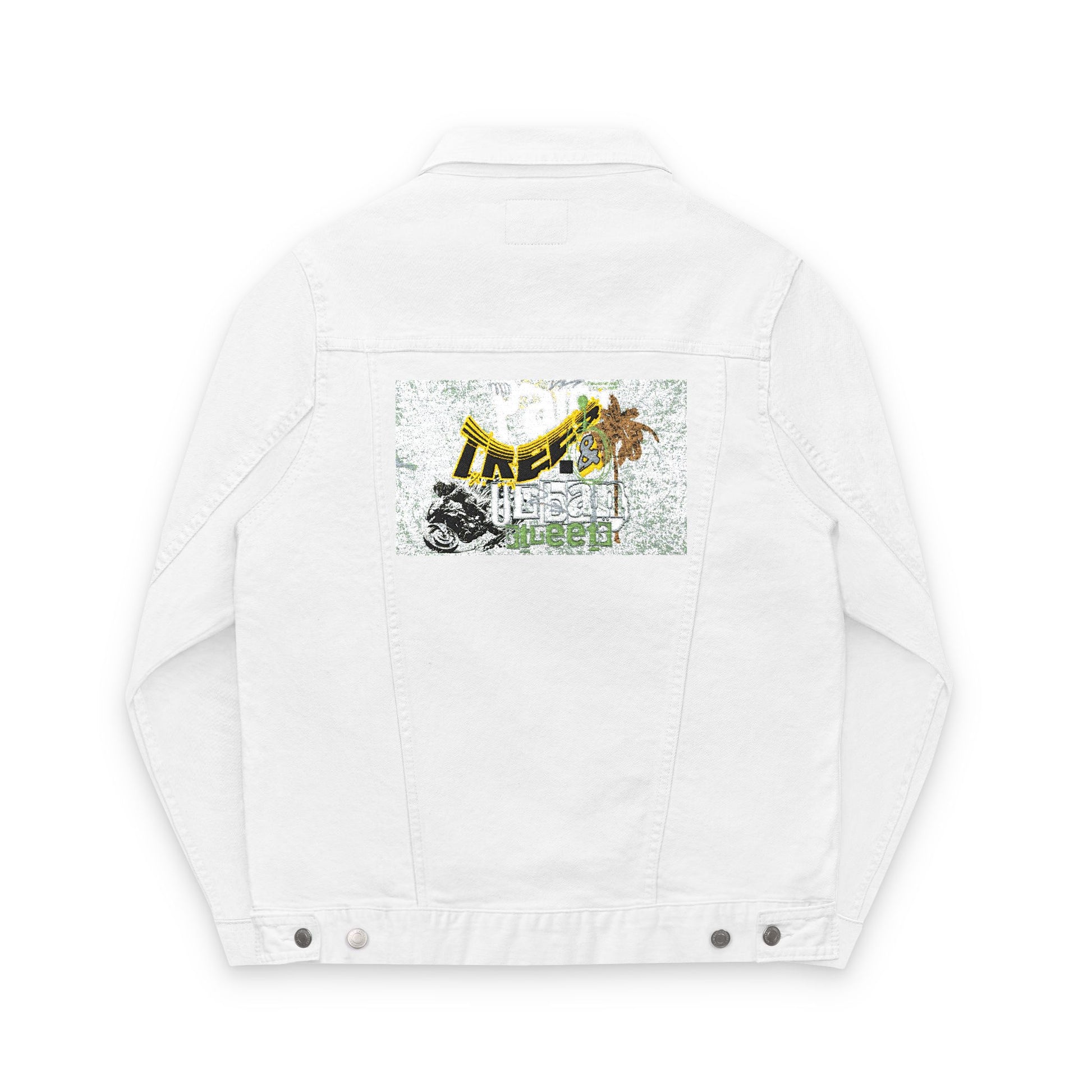 Stylish Unisex Denim Jacket with Unique Embroidery, Casual Wear, Street Style, Gift for Birthdays, Relaxed Fit, Trendy Outerwear - GritPalm Collective