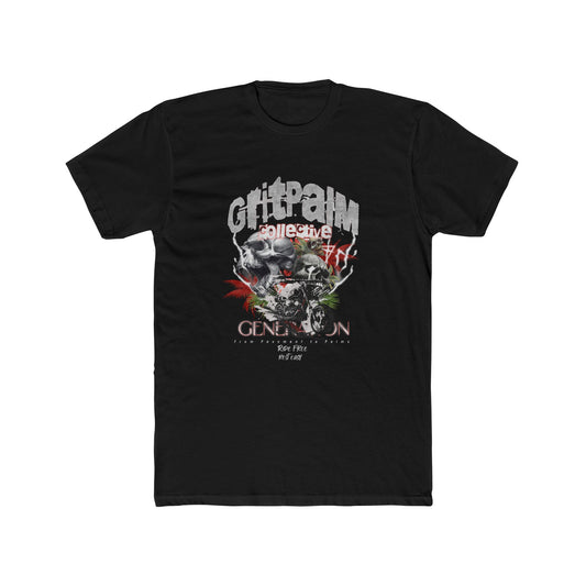 GritPalm Collective Unisex Cotton Crew Tee - Motorcycle Enthusiast Tee, Vintage Graphic Shirt, Gift for Bikers, Casual Wear, Music Festival [...] - GritPalm Collective
