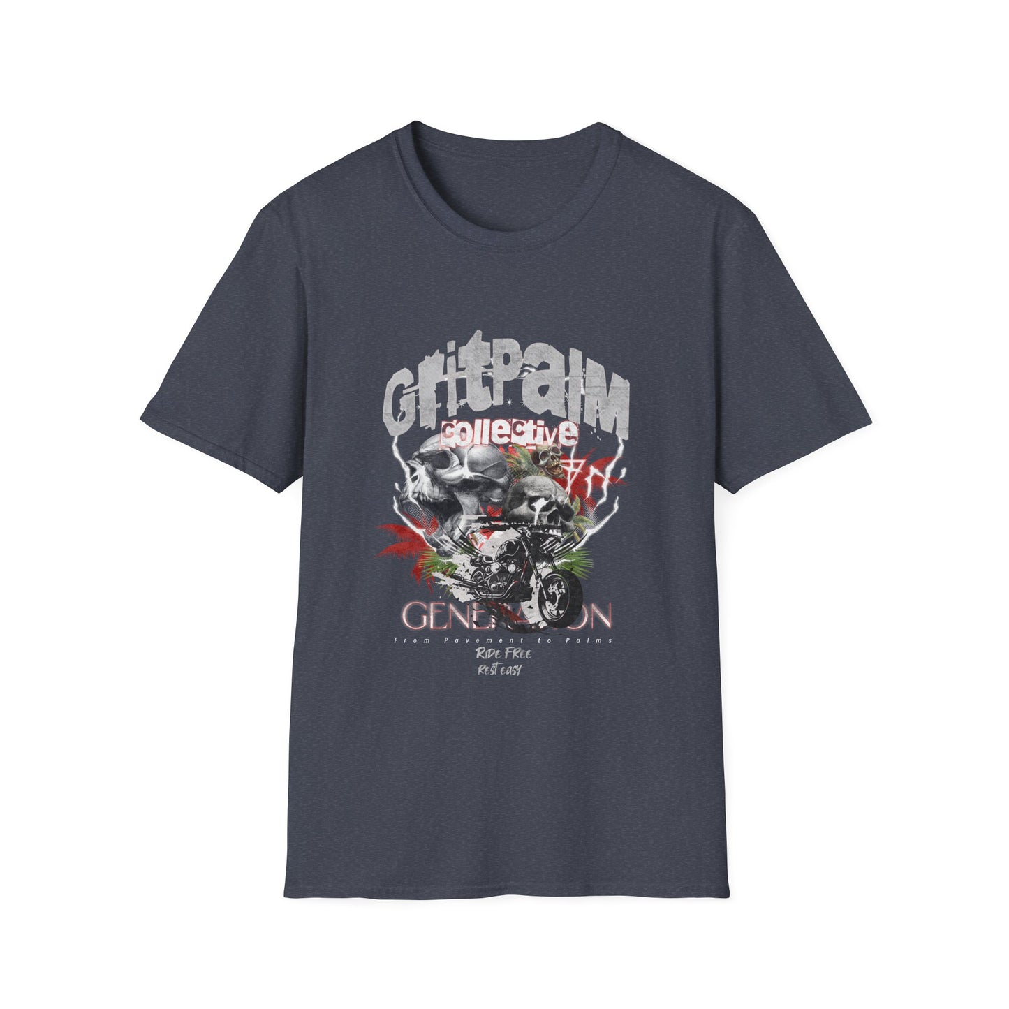 GritPalm Collective Unisex Softstyle T-Shirt - Edgy Graphic Tee for Festivals, Casual Wear, Gifts, Streetwear, Everyday Comfort - GritPalm Collective