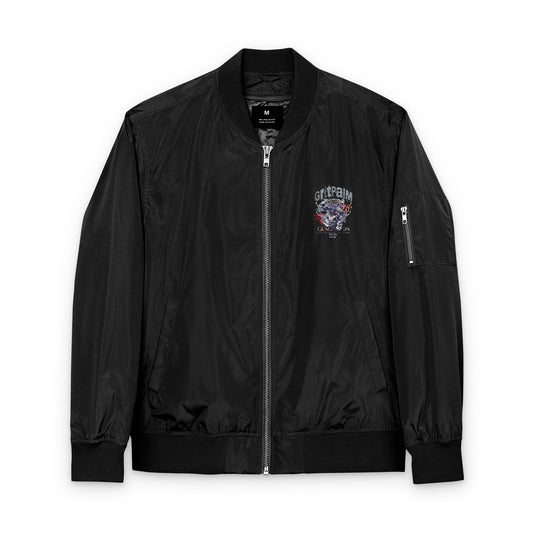 GritPalm Collective Eco-Friendly Embroidered Bomber Jacket, Sustainable Fashion, Unique Gift, Streetwear Style, Fall Outerwear, Celebrity Style - GritPalm Collective