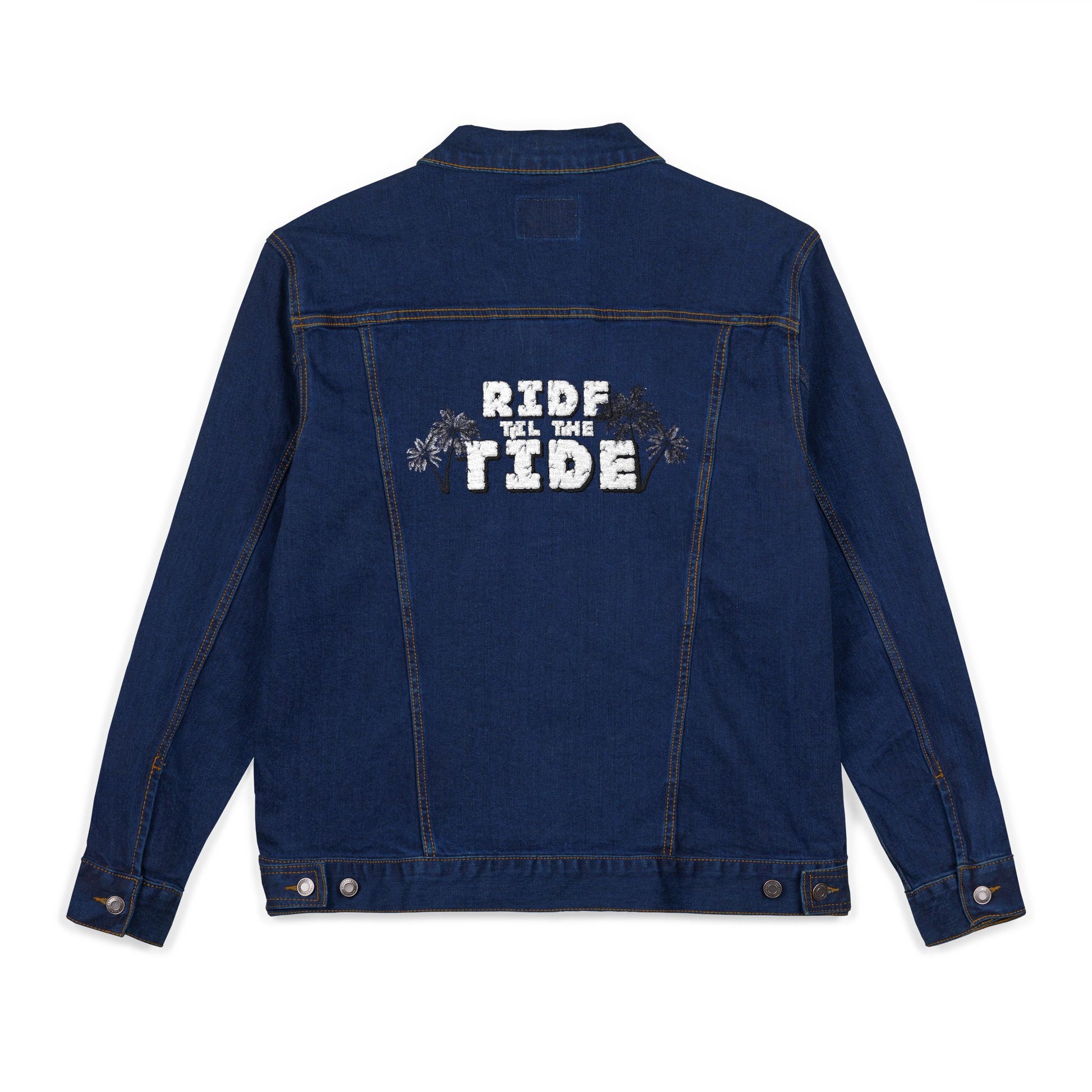 Ride the Tide Unisex Embroidered Denim Jacket - Trendy Summer Fashion, Casual Outerwear, Beach Style, Gift for Her - GritPalm Collective