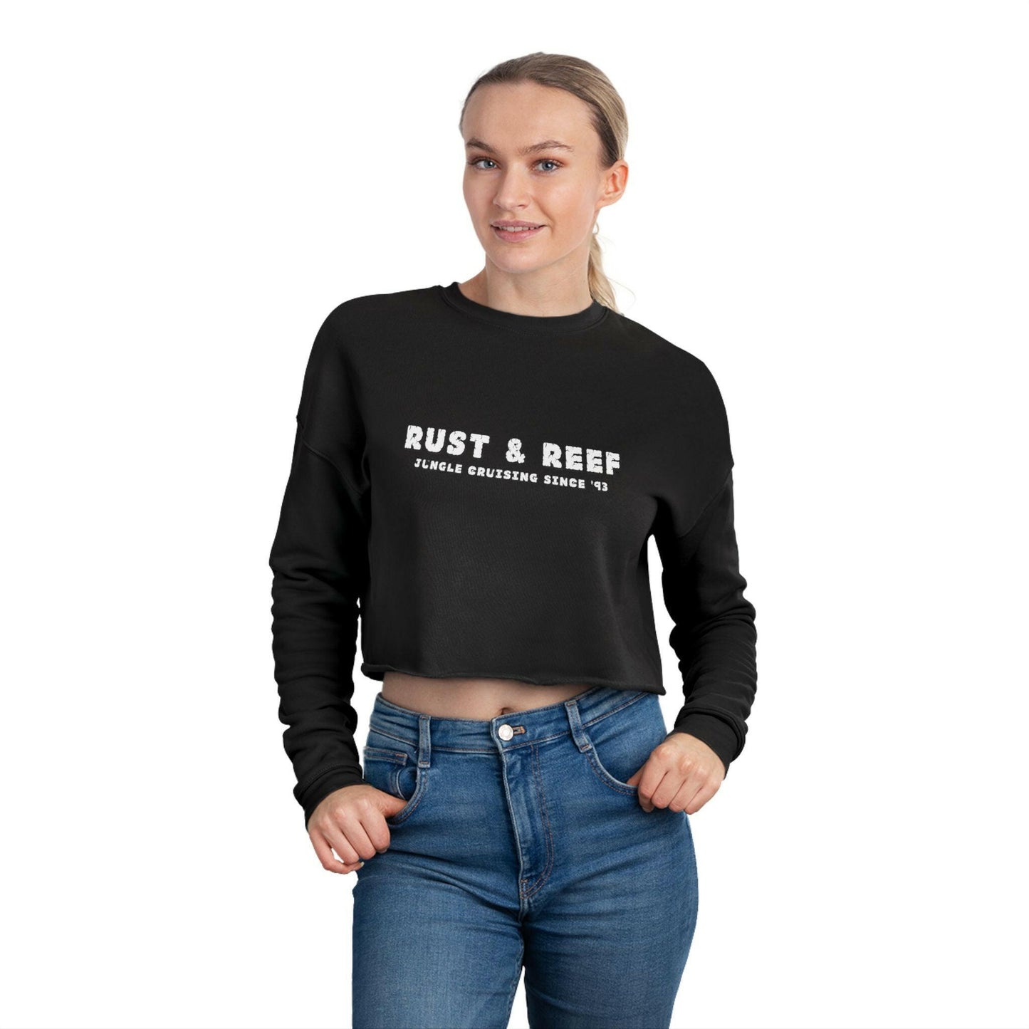 Rust & Reef Women's Cropped Sweatshirt - Casual Chic, Trendy Layering, Perfect Gift for Friends, Summer Style, Relaxed Fit - GritPalm Collective