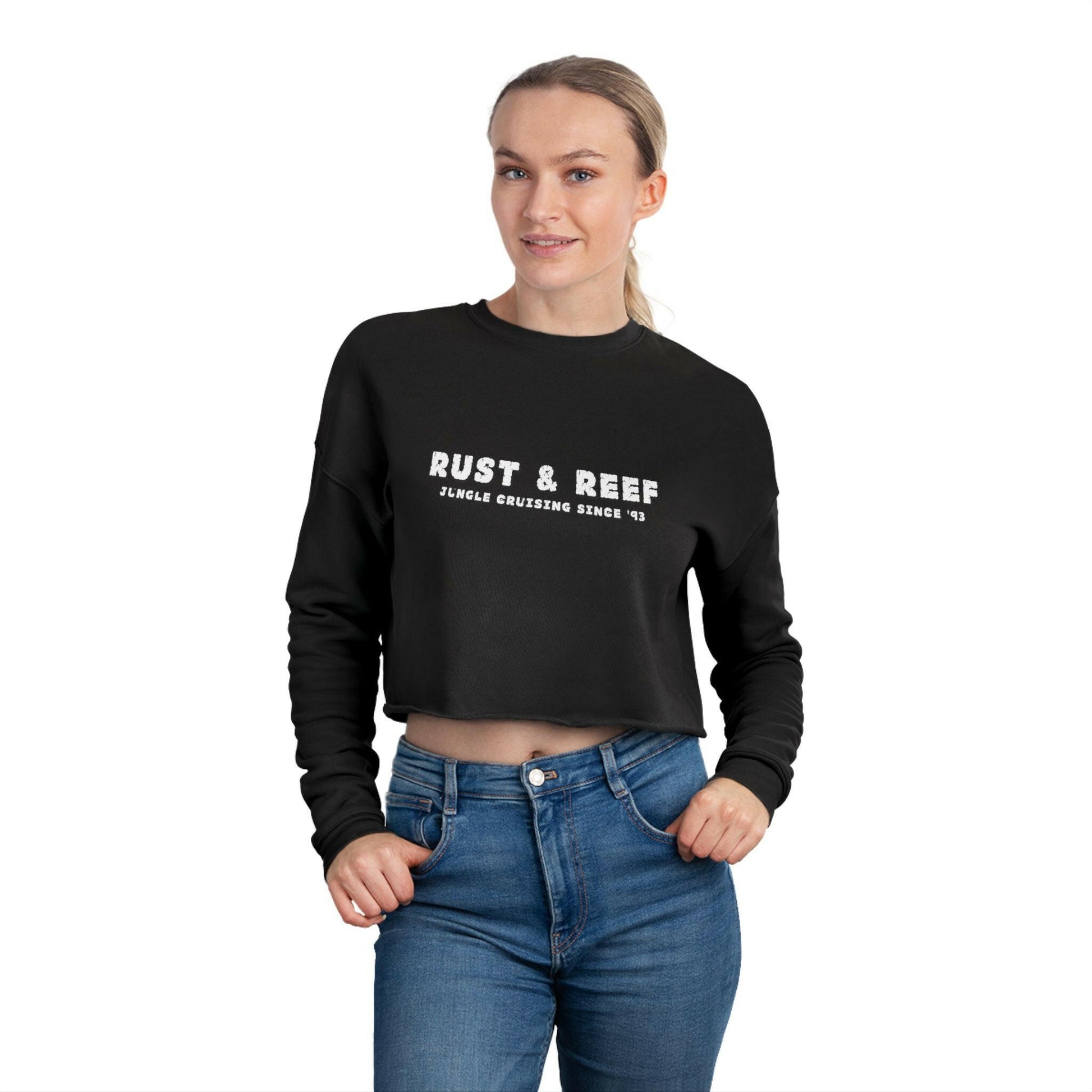 Rust & Reef Women's Cropped Sweatshirt - Casual Chic, Trendy Layering, Perfect Gift for Friends, Summer Style, Relaxed Fit - GritPalm Collective