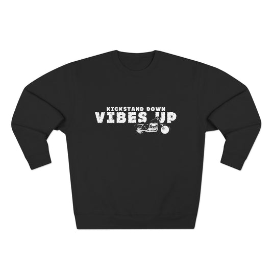 Vibes Up Unisex Crewneck Sweatshirt, Casual Cozy Pullover, Gift for Bikers, Motorcycle Enthusiasts Sweatshirt, Chill Vibe Apparel - GritPalm Collective